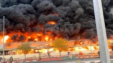 حريق مروع في سوق عجمان